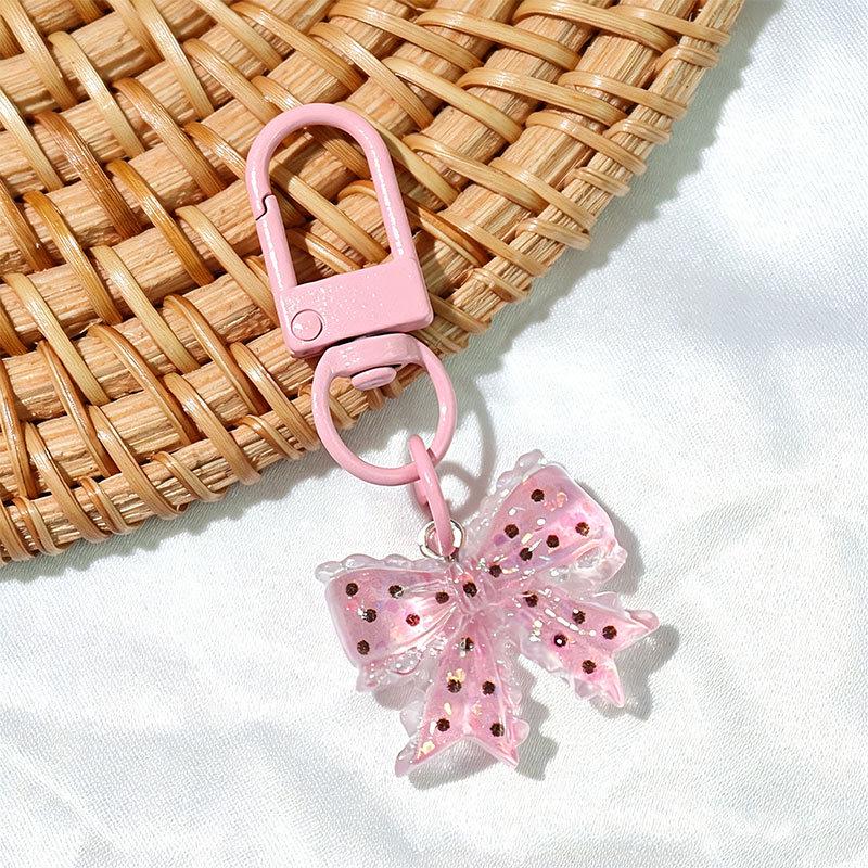 Cherry Blossom Heart Keychain: Handmade Transparent Ornament for Bags, Unisex Accessory