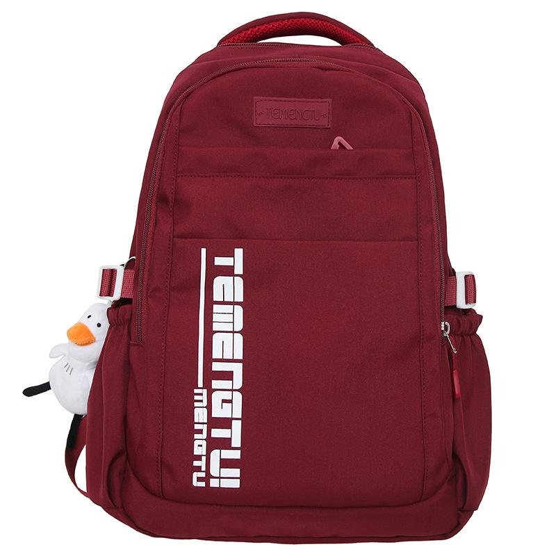 Junior High School Girls Burgundy Backpacks Men College Students Middle School Students Backpacks