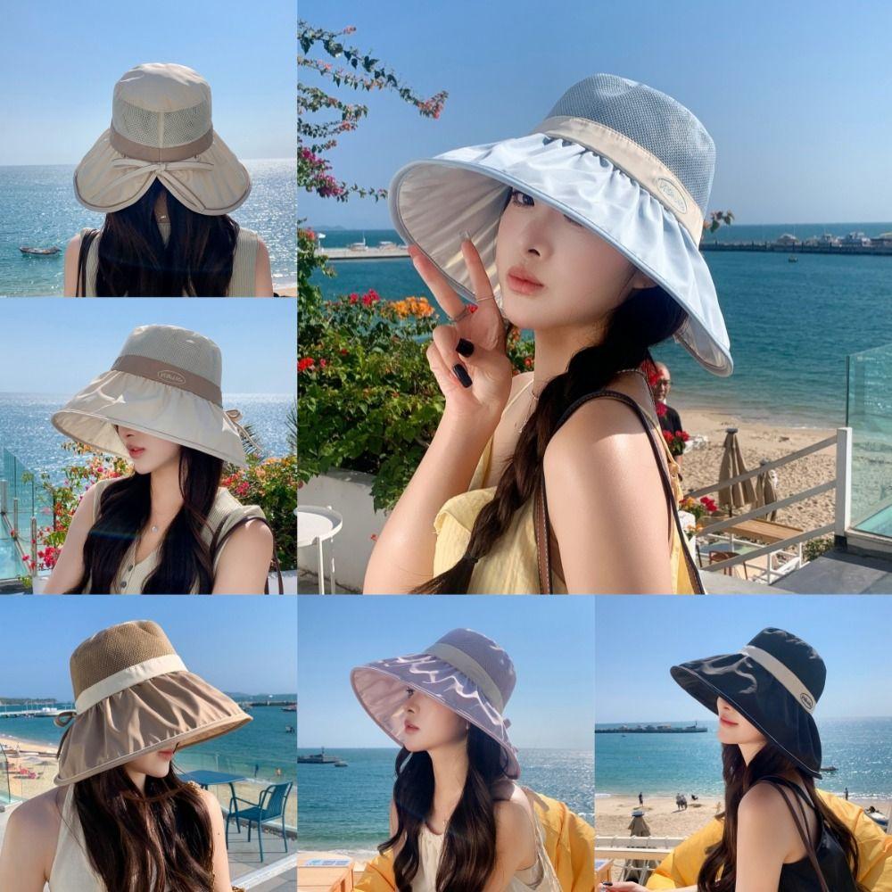 

with Strap Panama Caps Solid Bow Style Wide Brim Sun Cap Fashion Bucket Hat for Women Girls хакі