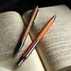 BALLPOINT PEN KNOCK wooden ballpoint pen LUMBER by Hacoa "SLIM 1.0mm" Knock-style (walnut) +