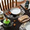 Artoid Mode Boo Black Cat Pumpk Halloween Placemats Set of 4, Trick Or Treat 12x18 Inch Seasonal Fall Holiday Table Mats for Party Kitchen Dining