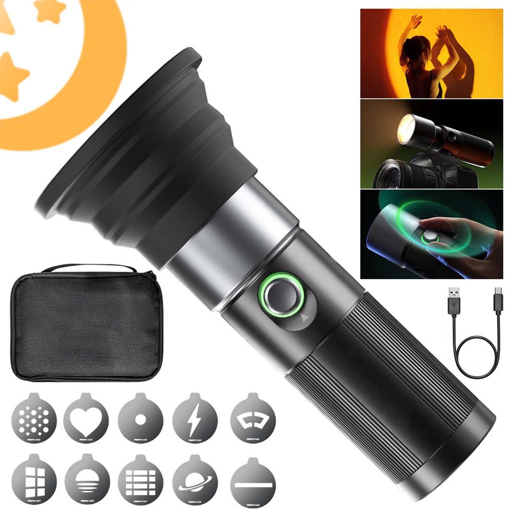 Photographer's flashlight lighting for creating atmosphere in photos; wedding four-color photography.