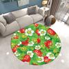 Round Carpet Family Living Room Strawberry Print Floor MATS Bedroom Kitchen Non-slip Carpet Doormats Room Decor Home Decor