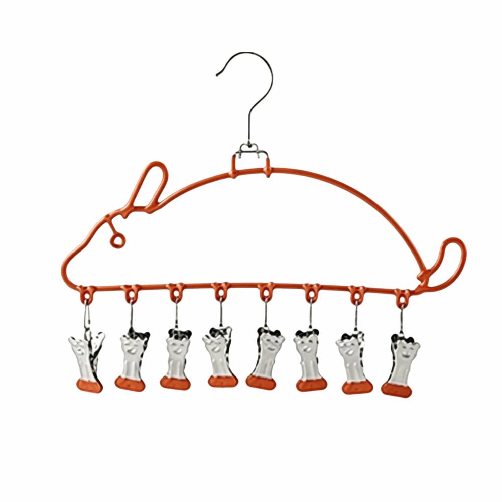 Cat Shape Socks Drying Rack Windproof Clothes Hanger Underwear Drying Clips  Indoor Outdoor Use