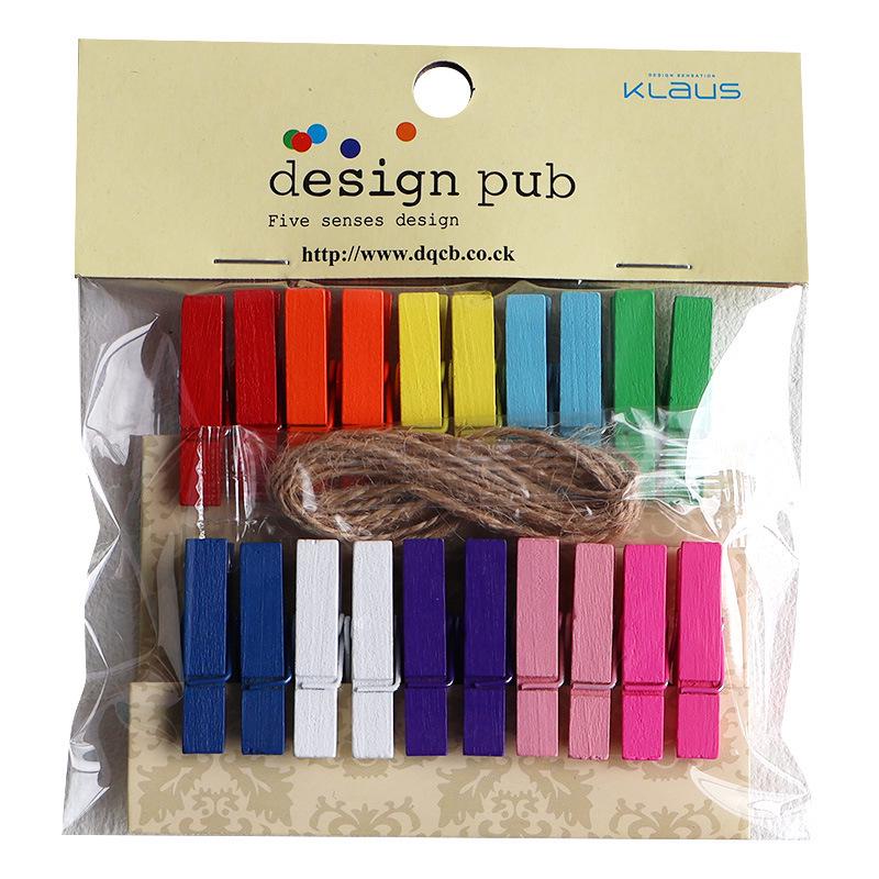 Colored Heart Wooden Clips for Festival Home Decoration and Photo Storage