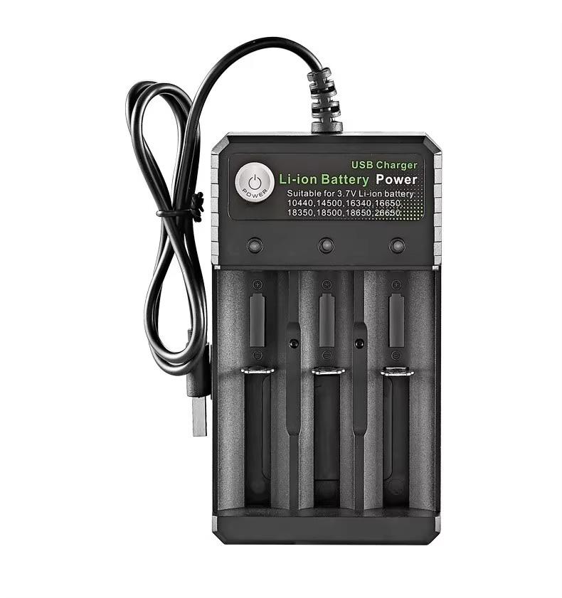 18650 Battery Charger Black 1 2 4 Slots AC 110V 220V Dual For 18650 Charging 3.7V Rechargeable Lithium Battery 4 Ports Charger