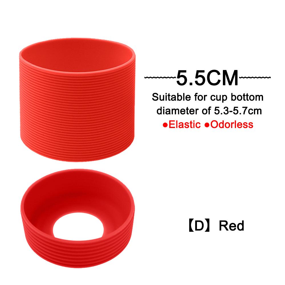 2Pc/Set 5.5cm 15 Colour Threaded Soft Silicone Cup Sleeve Bottom Heat Insulated Resistant Ring Sheath Anti Slip Good Toughness