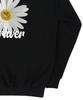 [Unisex] White Daisy Flower Smile Hoodie_Black