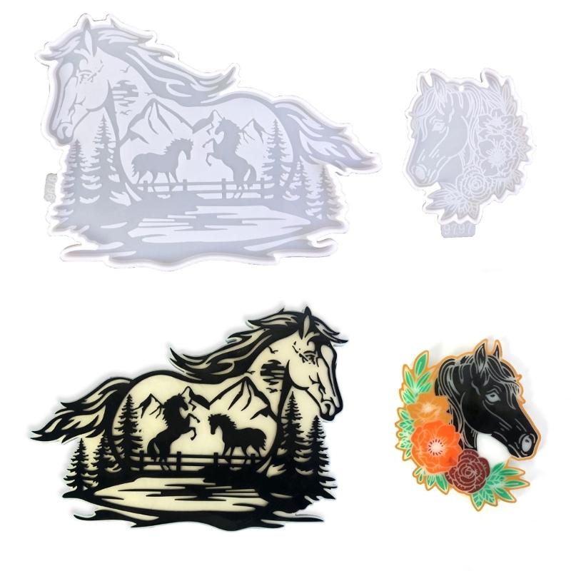 Personalized Horse Shaped Resin Wall Ornament Mold Unique Decoration Silicone Mold  Exquisite Decorative Items Moulds