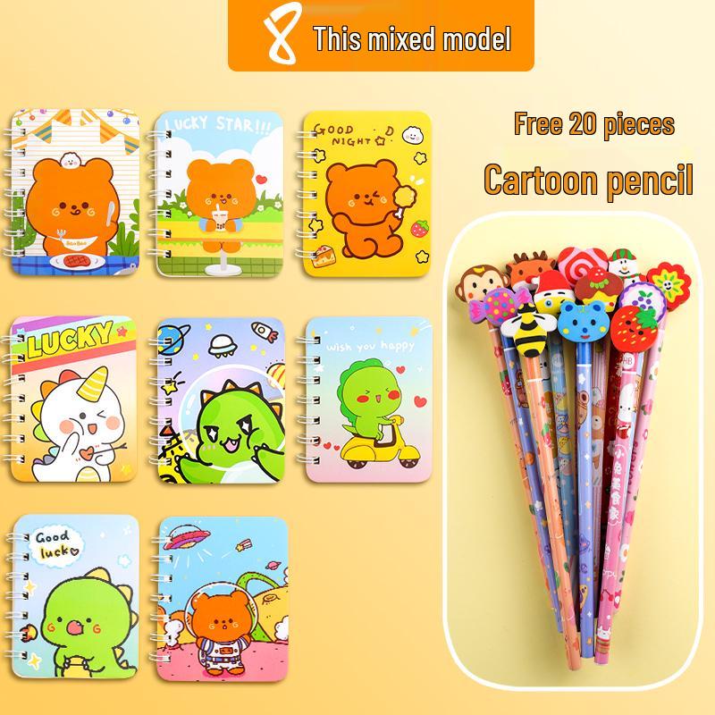 Cute Cartoon Girly Heart Mini Notebook - Portable Pocket Size