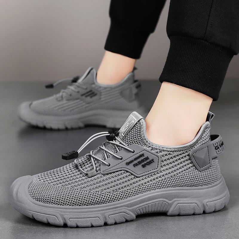 Men's Lightweight Breathable Summer Running Shoes - Trendy Soft-Soled Slip-On Casual Sneakers No Stinky Fei Weave Shoes.
