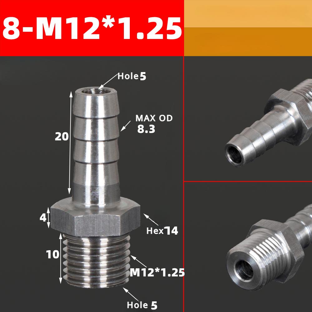 M3 M4 M5 M6 M8 M10 M12 M14 M16 Metric Male To 3 4 5 6 8 10 12 Mm Hose Barb Nipple 304 Stainless Steel Pipe Fitting Air Water Gas
