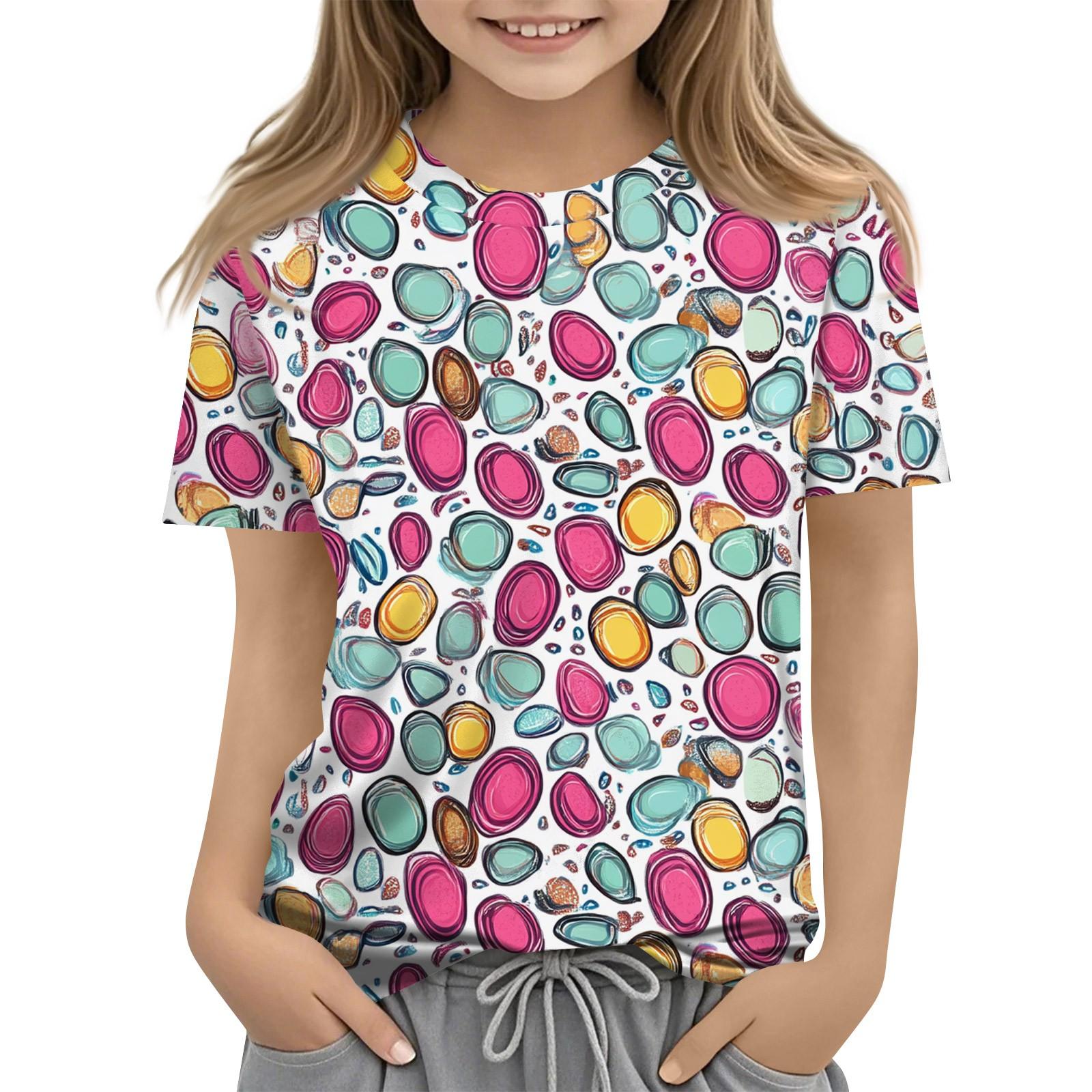 

Детская модная повседневная футболка с коротким рукавом и круглым вырезом с растительным принтом 160