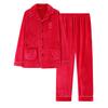 Pajamas Men'S Autumn And Winter Coral Fleece Thickened Men'S Big Red Natal Year Flannel Wedding Loungewear