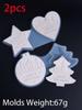Christmas Heart Round Tree Star Shaped Hanging Ornament Mold DIY Xmas Party Decor Making Plaster Resin Silicone Molds Craft Gift