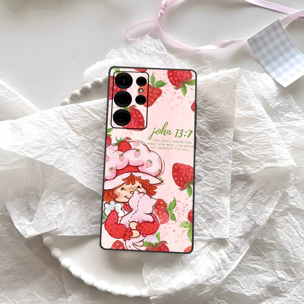 S-Strawberry-shortcake Girl Phone Case For Samsung S 24 Fe 25 Ultra Plus 20 Lite 21 30 22 23 24 22 Ultra 5G Fundas