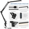 Led Folding Table Lamp Metal Clip Type Long Arm Dimmable Desk Lamp Usb Plug For Living Room Study Office Computers Desk Reading