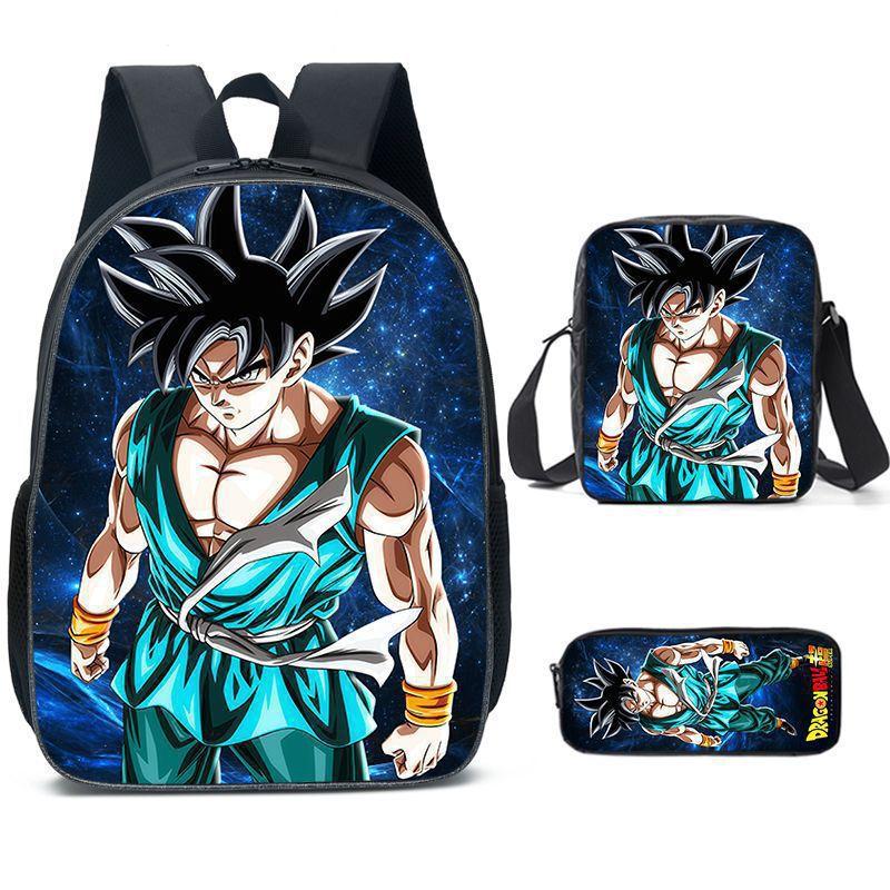 Dragon Ball Primary And Secondary School Students Dragon Ball Schoolbag Three-Piece Cartoon Animation Backpack Three-piece set
