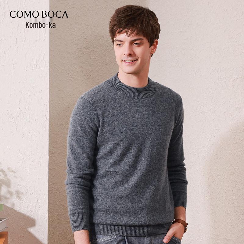 Komonboka Men's 100% Cashmere Half-High Collar Pullover