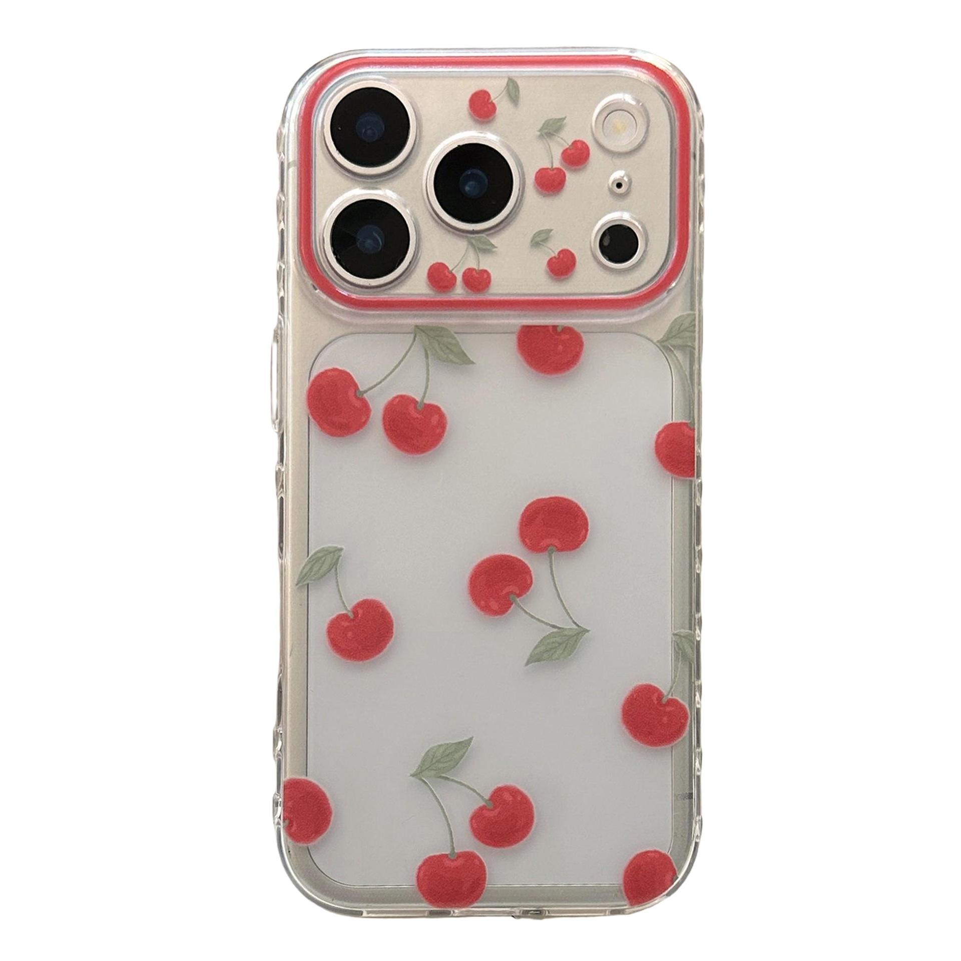Creative Red Cherry Phone Case for iPhone 16, iPhone 17, and iPhone 17 Pro Max iPhone 11