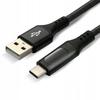 Kabel USB -> USB-C everActive CBB-2CBL 2m 3A Wbudowany Wyświetlacz Czarny