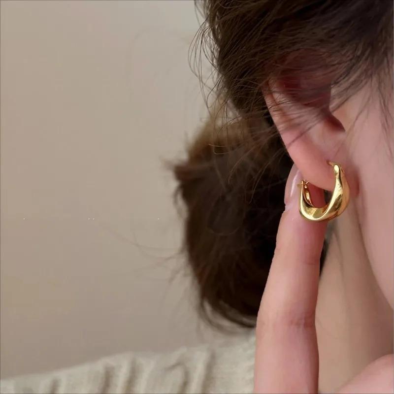 925 Silver Hoop Earrings for Women Fashion Versatile Round Circle Jewelry Gifts Prevent Allergy Sweet Girl