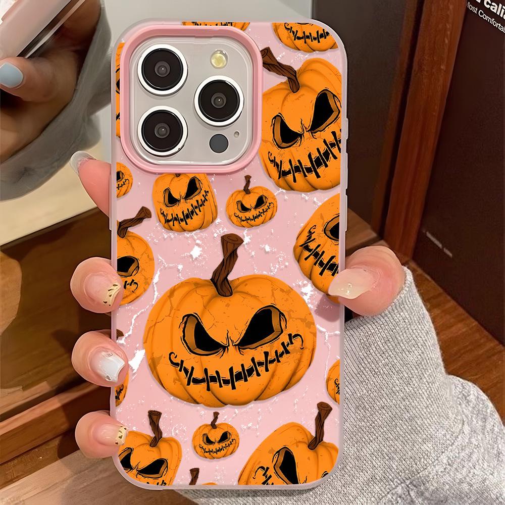 Halloween Pumpkin Phone Case for iPhone 16 Pro Max/17 Pro with Large Camera Cutout