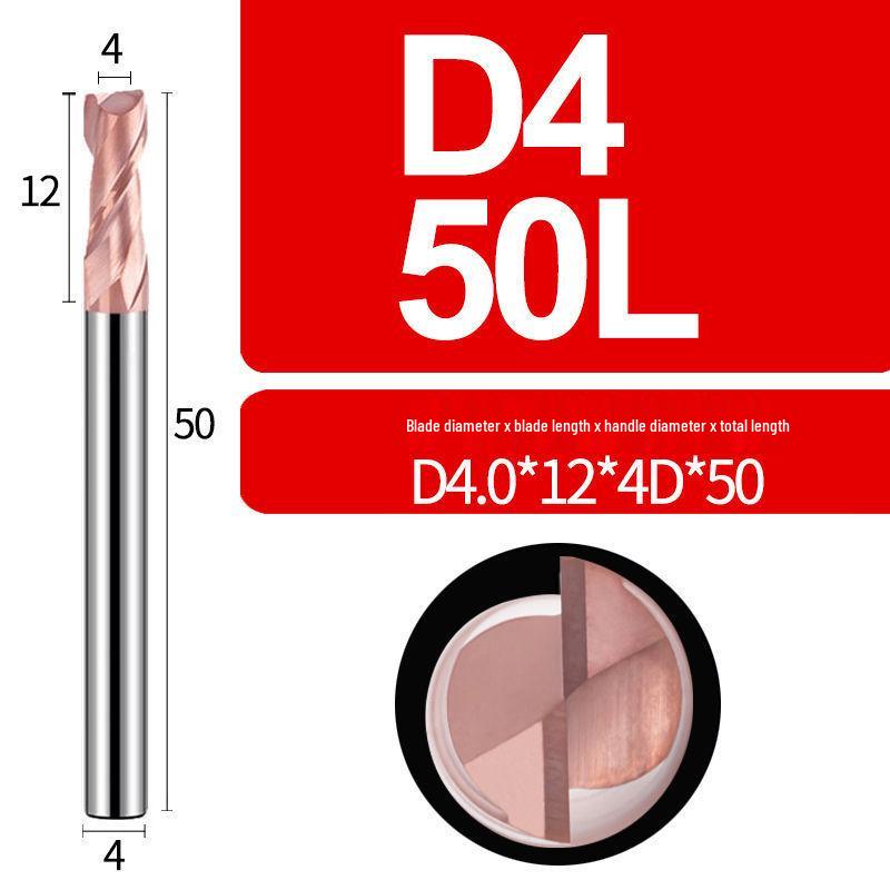 Tungsten Steel 2-Flute Carbide End Mill, 55° Keyway CNC Flat Bottom Cutter