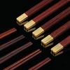 Qiannianlianmu Rosewood Chopsticks with Platinum Copper Head - 10 Pairs Gift Set