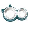Cat-shaped Double-bowl Stainless Steel Tableware, Cat Basin Integrated Pet Bowl, Non-wet Mouth Feeding and Drinking for Dogs