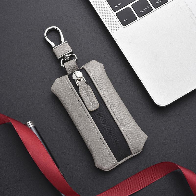 Premium Leather Car Key Pouch with Zipper for Men Thoughtful Gift Idea