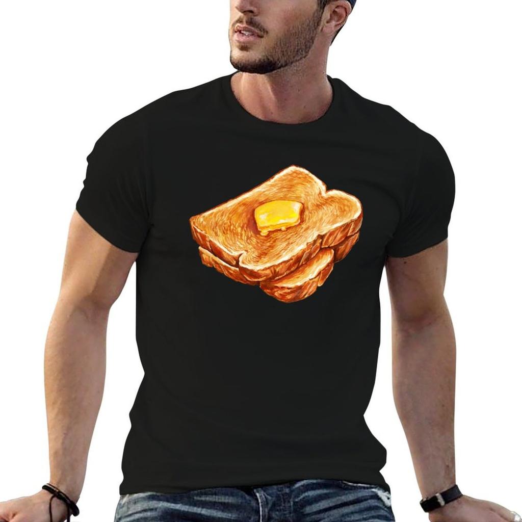 Buttertoast-Muster T-Shirt T-Shirts Für Unisex Slim Fit G Unisex T-Shirts Für Unisex T-Shirts Für Unisex Pack Weißes T-Shirt