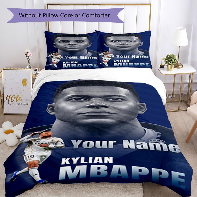 Mbappé Customized Name Bed Sheet Set Perfect for Decorate room Breathable Duvet Cover Bedroom Decor Perfect Gift for Women Men
