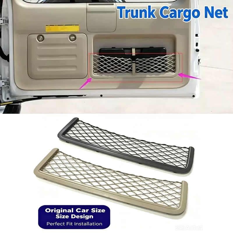 Black, Gray Rear Trunk Tailgate Tail Door Toolbox Pocket Cage Storage Net for Toyota Prado LC120 2003-2009 Automotive Parts