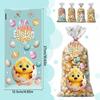 50PCs New Cartoon Easter Candy Cookie Bag Easter Rabbit Plastic Bunny Eggs Gift Bag Cookies Chocolate Pouches Party Supplies