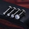 10Pc/50Pc G23 Ttianium Labret Ear Lip Stud Jewelry Square CZ Stone Cartilage Tragus Earring Tongue studs Threaded Body Jewelry