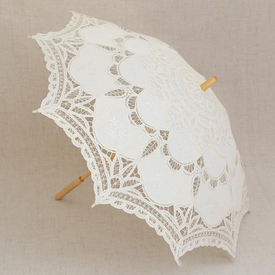 Exquisite Umbrella Multi-use Cotton Lace Flower Pattern Visual Effect Sunshade for Photography