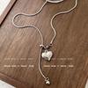 Simple collier pendentif amour argenté luxe léger design de niche exquis tempérament mode polyvalent automne et hiver collier personnalité