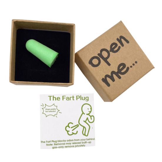 Funny Fart Stopper Gift Box with Card April Fools Pranks with Cardboard Box Novelty Gag Set with Cartoon Characters And Humorous Phrases for Adults