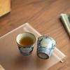 Blue and White Peony Tea Cup Ceramic Master's Cup Chinese Gongfu Tea  Elegant Collectible Teaware Gift for Tea Lovers