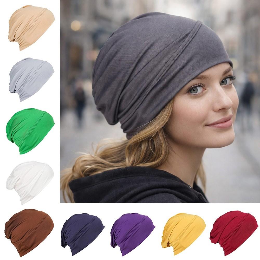 Soft Modal Hijab Caps Elastic Cancer Chemo Hat New Turban Hat  Women Headwear