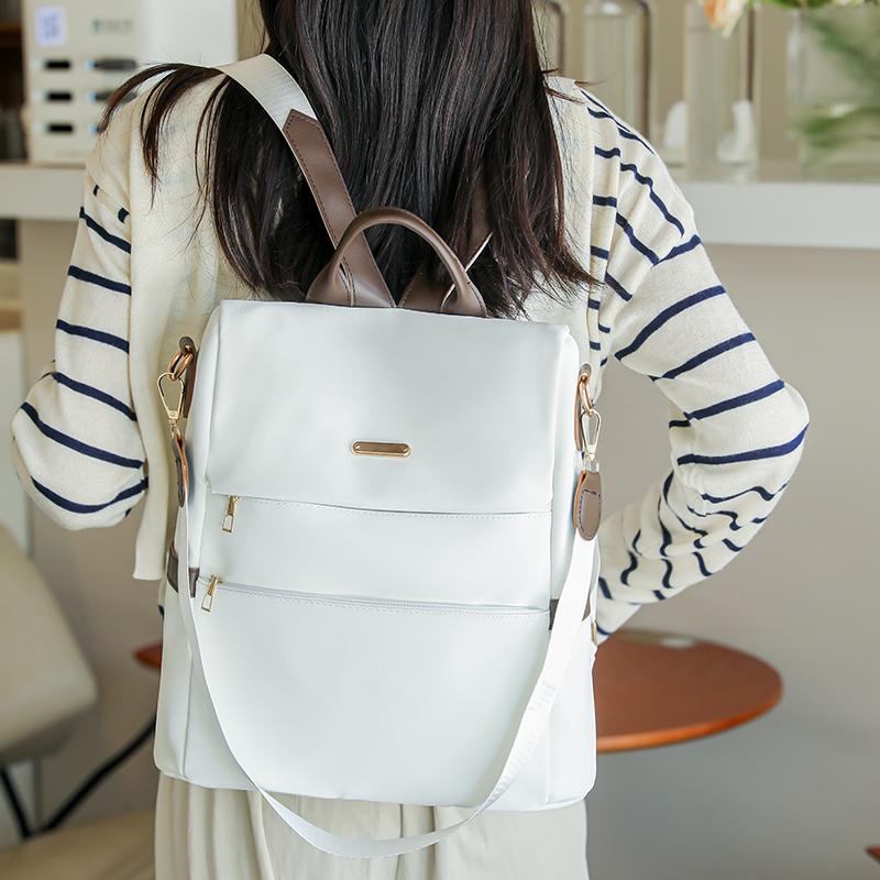 New Anti Theft School Bag Women's Backpack High-capacity Shoulder Bag Female Version Fashion Nylon Soft Leather Tide Bags