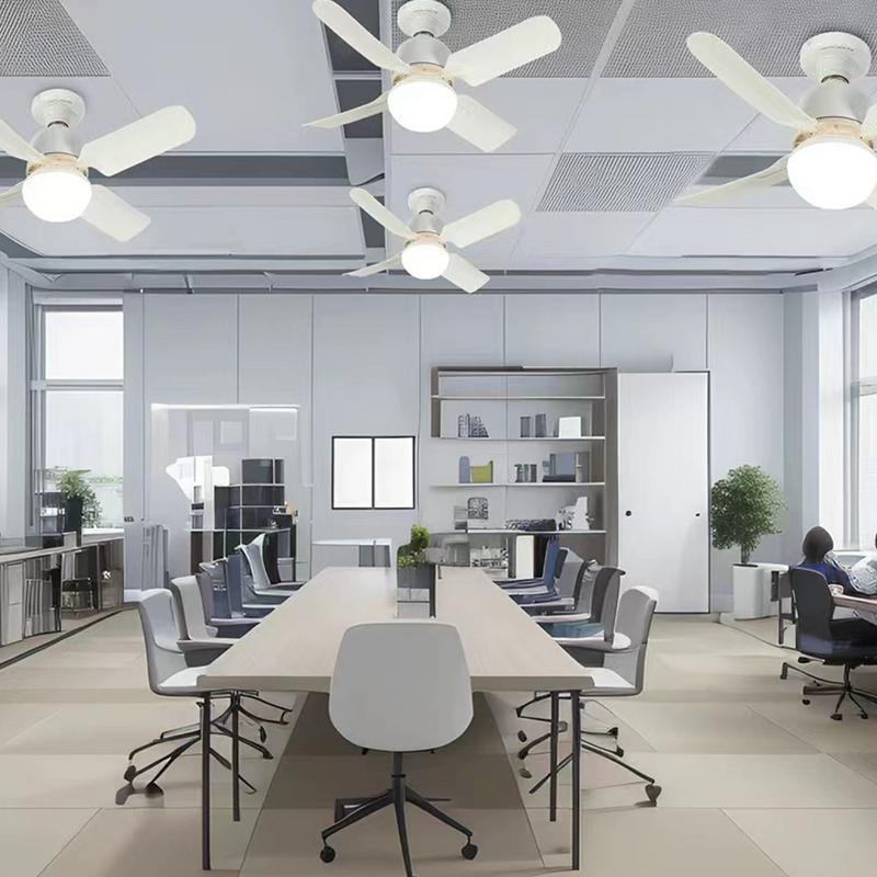 Ceiling Fan With Lights Mute Outdoor LED Enclosed Fan Remote Control 3 Wind Speeds Air Cooler Quiet 2 In 1 Enclosed Fan