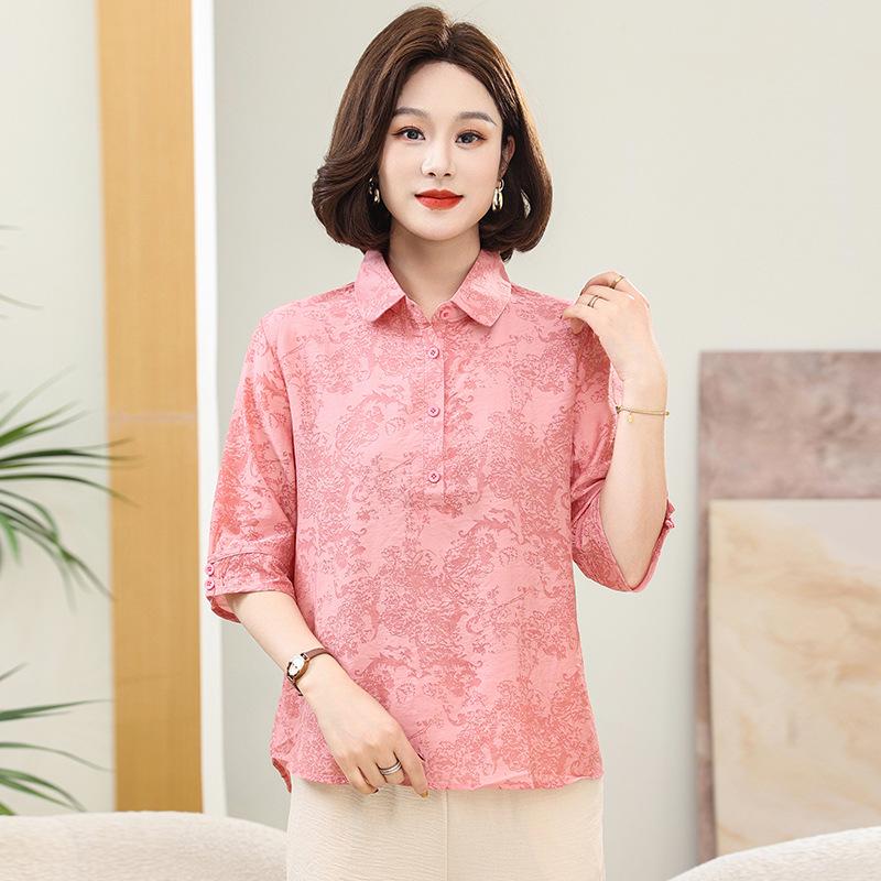 

2026 High-End Maternity Ramie Top: Vintage Ice-Cool, Breathable, Loose-Fit Summer Shirt 4XL (140-155 jin)