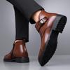 Men Boots NonSlip Fashion Brand Mid Top Chelsea Men'S British Style Business High Leather Fashionable Quality Sole Non Slip