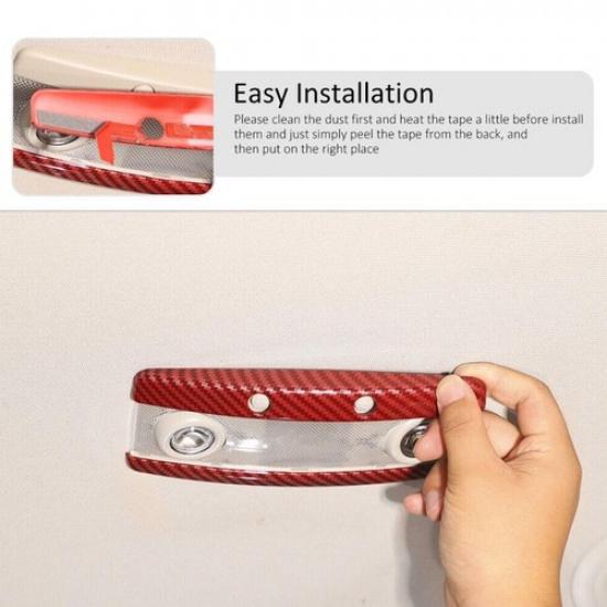For 2011-2024 Dodge Durango Red Carbon Rear Reading Light Lamp Cover Trim Strips