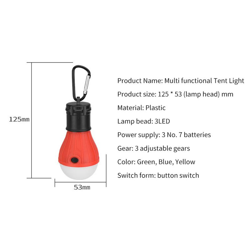 Camping Lantern Outdoor Light Battery Powered Lights Multicolor Waterproof Lighting Mini Portable Led Lamp Bulb Emergency Light
