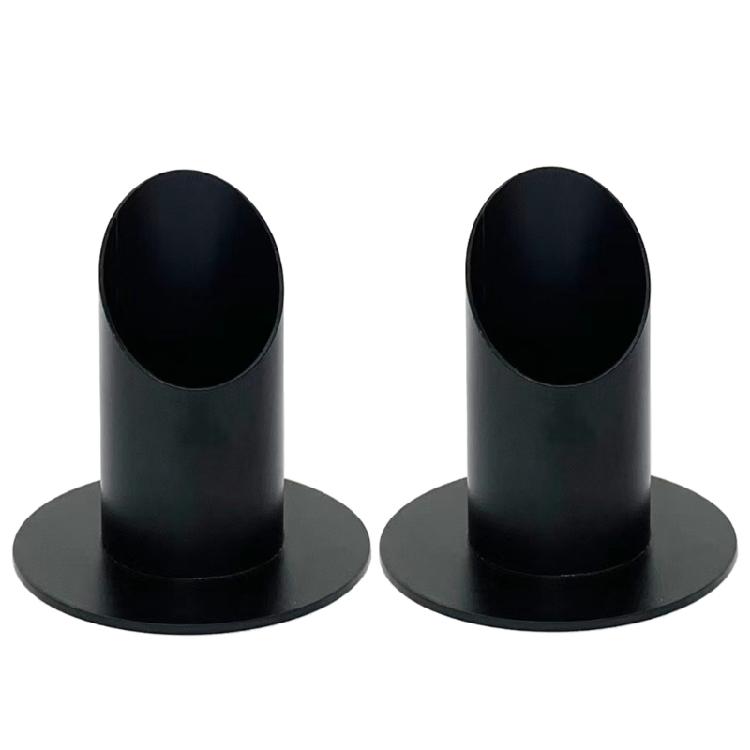 

2Pcs Desktops Slanted Metal Candlesticks Tapers Candle Holder Wedding Decors чорний