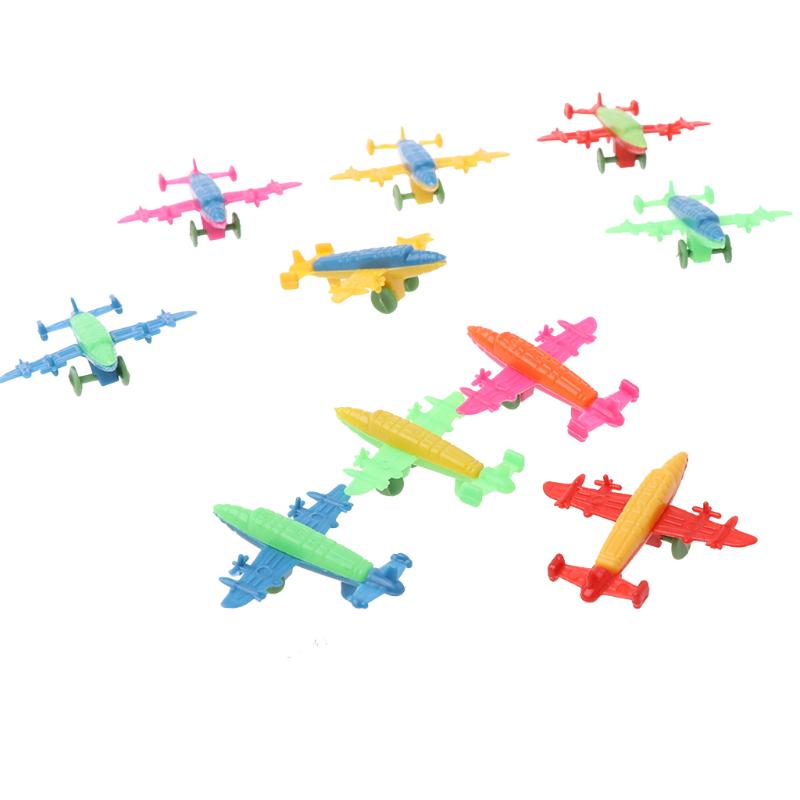 10 Pcs Mini Plastic Bomber Plane Fighter Aircraft Model Toy Military Gifts Kids