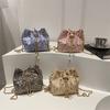 Summer Fashion Bag Women's Sparkling Pearl Bucket Bag Versatile Chain Shoulder Messenger Bag Trend